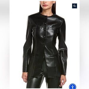Amanda Uprichard Black Vegan Leather Berlin Jacket. Worn once.